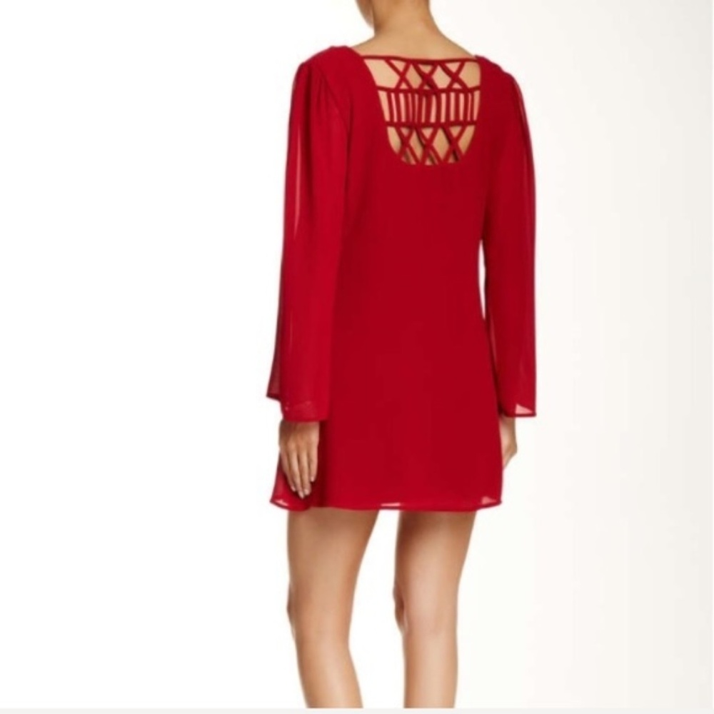 Red Lattice Back Dress